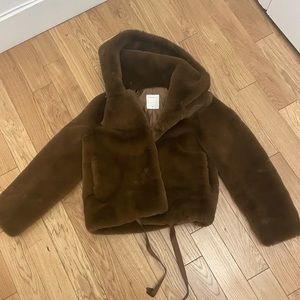 Sandro brown faux fur jacket